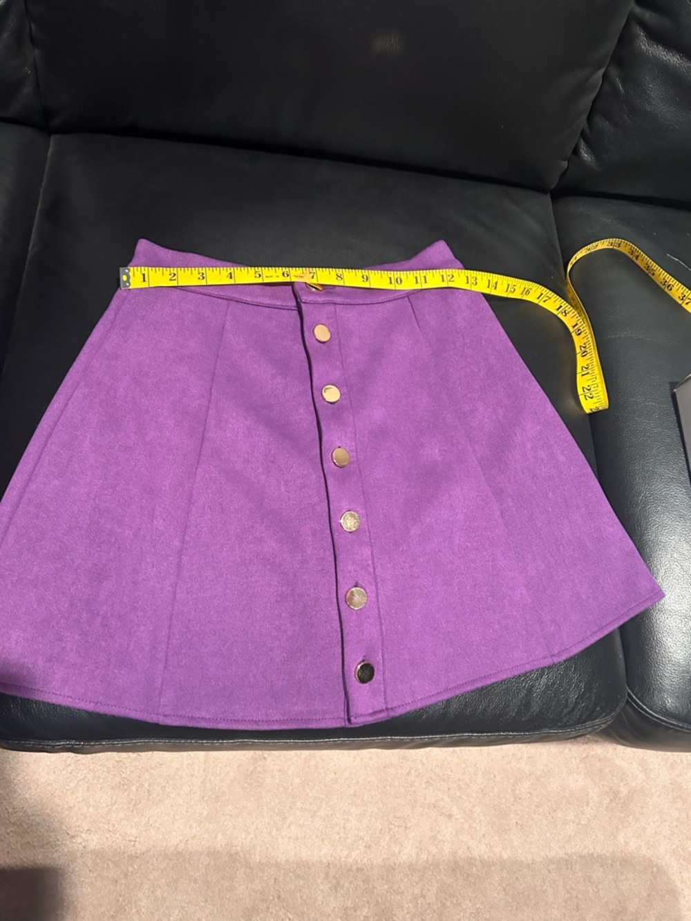 Purple Button-Front A-Line Skirt - Picture 3 of 3